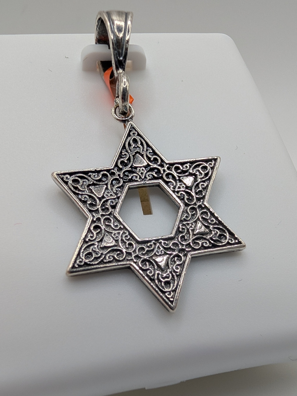 925 Sterling Silver Star of David Filigree Pendant USA Made